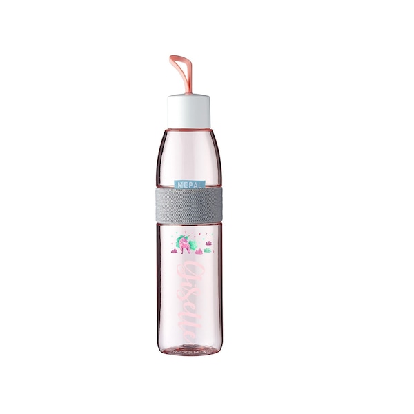 Mepal bottle with desired name | Personalized water bottle with a cute unicorn for daycare/kindergarten or school