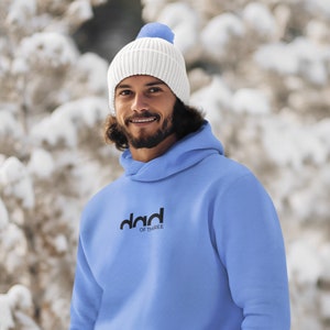 Acogedor papá de dos sudaderas con capucha / Regalo personalizado para el mejor papá / Regalo personalizado Regalo para el Día del Padre / DAD suéter con un diseño amoroso Cornflower Blue