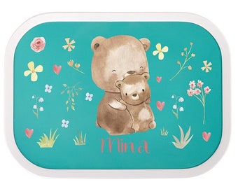 Boîte à lunch Mepal personnalisée avec Bento et un mignon petit ours pour la garderie et la maternelle