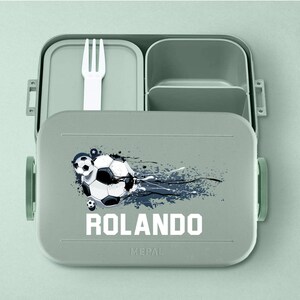 Mepal Take a Break Soccer Luchbox with Name Personalized Soccer Bento Box Lunch Box Nordic-Sage