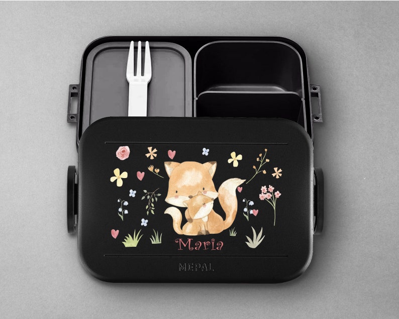 Boîte à lunch Mepal Bento avec compartiments Faites une pause Midi Boîte à lunch personnalisée avec un joli renard pour l'école ou la maternelle image 7