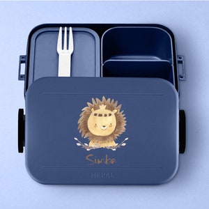 Personalisierte Mepal Brotdose Bento Box Brotdose mit Fäachern Brotdose mit niedlichem Löwen für die Schule oder Kindergarten Bild 10