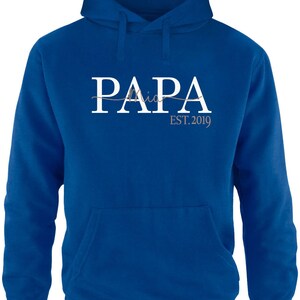 Papa Hoodie est. with children's names / Personalized gift for the best dad with the name of the children Gift for Father's Day Royal