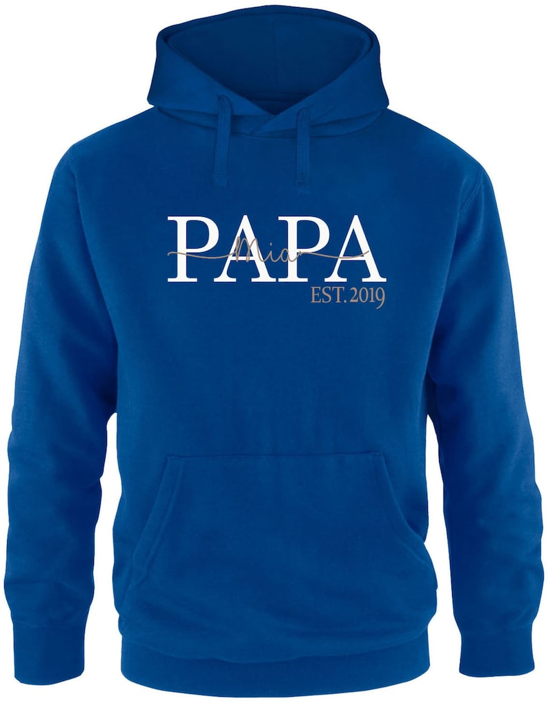 Papa Hoodie est. with children's names / Personalized gift for the best dad with the name of the children Gift for Father's Day Royal