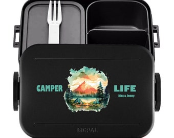 Camper lunch box with desired name and beautiful motif (motif 2)