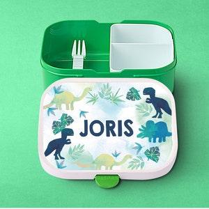 Personalized Mepal lunch box Campus with bento insert and cute dinosaurs for daycare, kindergarten and school | Lunch box for children