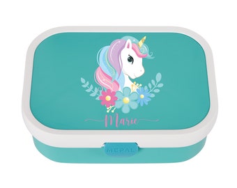 Personalized Mepal lunch box / lunch box with desired name and cute unicorn