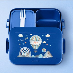 Personalized Mepal Take a break lunch box with compartments| Personalized Bento lunch box with hot air balloon for daycare, kindergarten and school