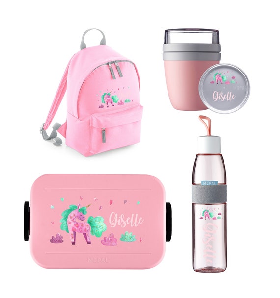 Personalized Mepal Lunch Box & Drinking Bottle as a Set With Bento