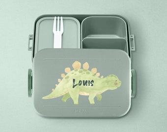 Boîte à lunch Mepal personnalisée avec compartiments | Boîte à lunch avec insert bento pour l'école, la maternelle et l'école | Conception de dinosaure cool