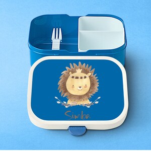 Mepal lunch box with desired name | Personalized lunch box with a cute lion for daycare/kindergarten or school