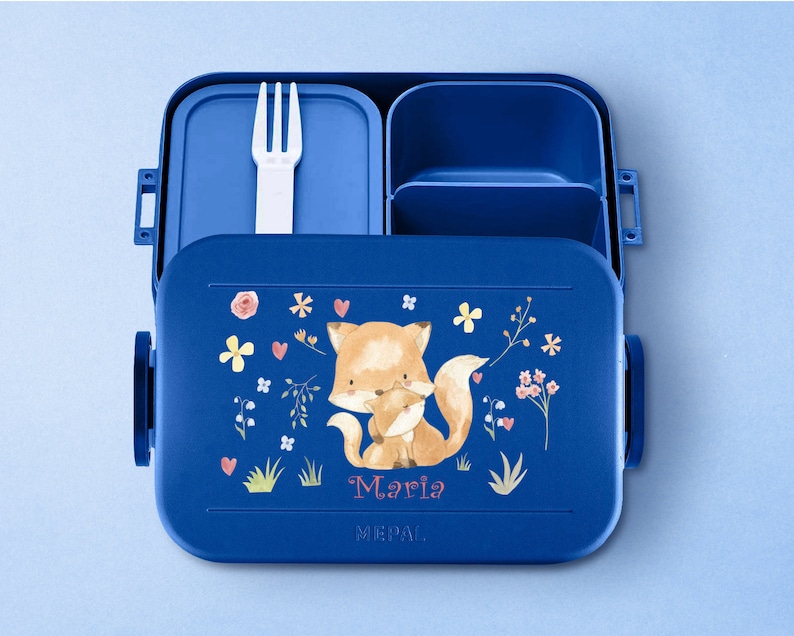 Boîte à lunch Mepal Bento avec compartiments Faites une pause Midi Boîte à lunch personnalisée avec un joli renard pour l'école ou la maternelle image 9