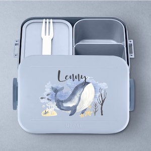 Personalized Mepal lunch box Take a break lunch box with compartments | Personalized lunch box with a cute whale for daycare and school