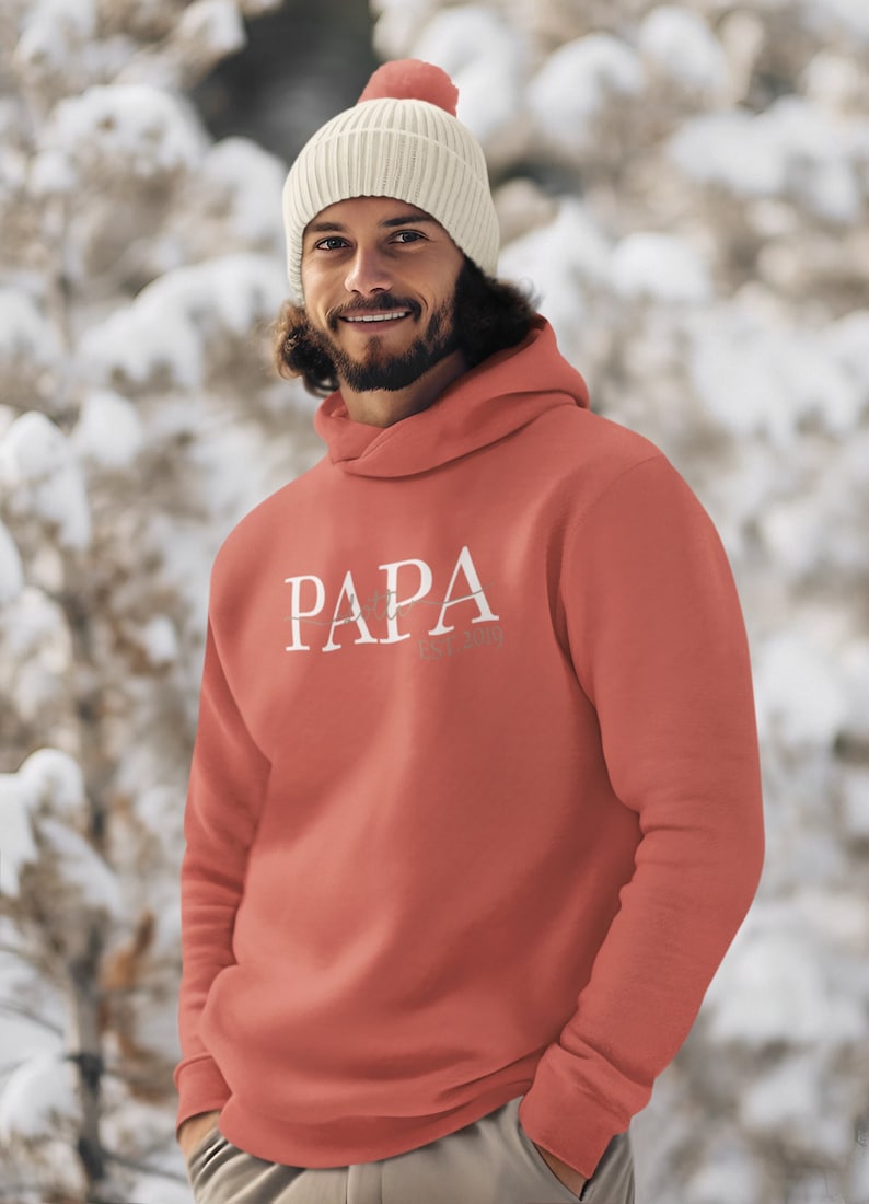Papa Hoodie est. with children's names / Personalized gift for the best dad with the name of the children Gift for Father's Day image 3