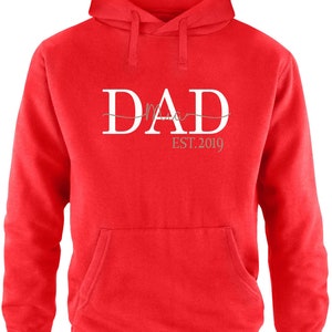 Dad Hoodie / Personalized Gift for the Best Dad Gift for Father's Day / DAD sweater with desired name Red