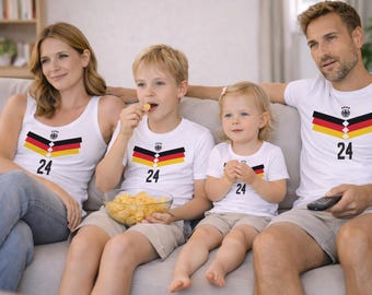 Deutschland Fanshirt mit Namen WM 2026 – Baby Kinder Damen Herren Tanktop – Fußball Fan Shirt – Custom Familie – WM Fan Outfit – Team