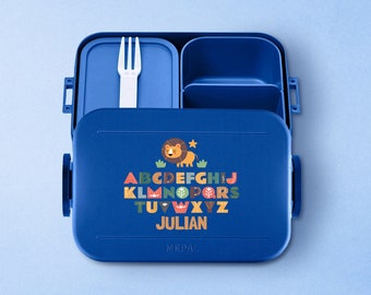 Personalisierte Mepal Brotdose Take a break midi | Personalisierte Mepal Lunchbox mit niedlichen Alphabet Geschenk zur Einschulung