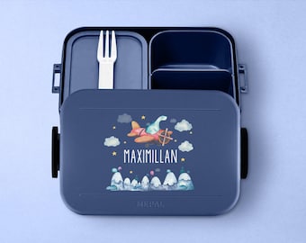 Personalized Mepal Bento Lunch Box | Take a break Midi | Mepal lunch box with name | Personalized lunch box with cute flying dino