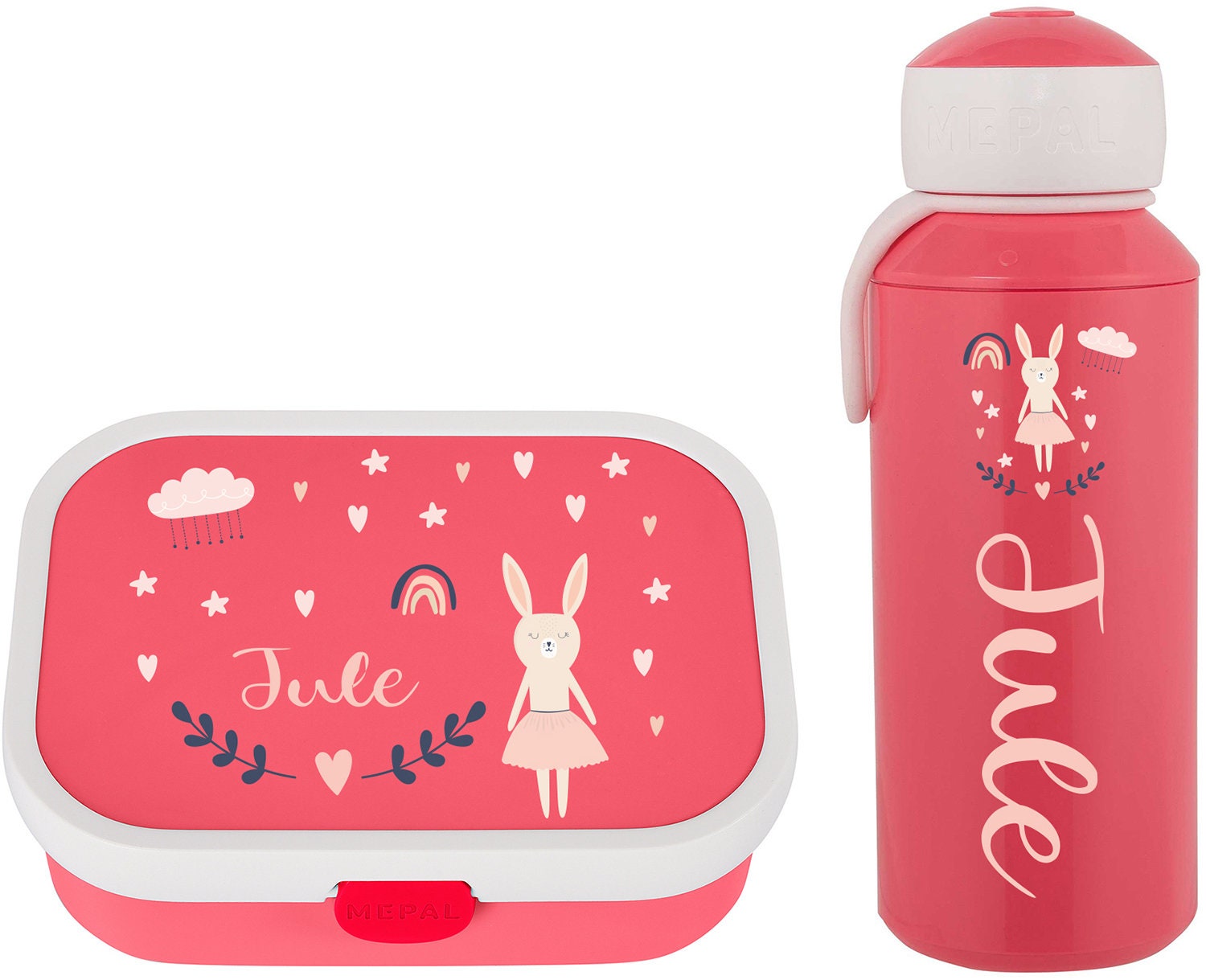 Personalized Mepal Lunch Box & Water Bottle as a Set With Bento