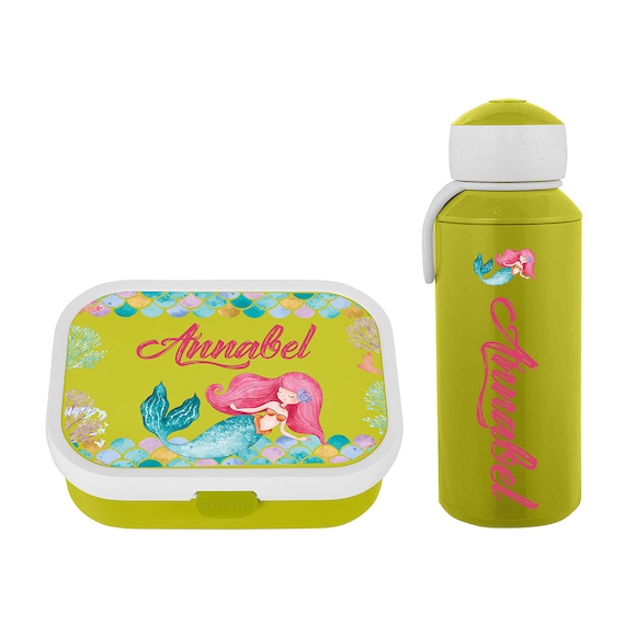 Personalized Mepal Lunch Box & Drinking Bottle as a Set With 