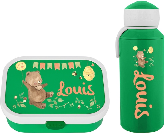 Personalized Mepal Lunch Box & Drinking Bottle as a Set With 