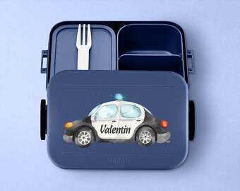 lunchboxPersonalized Mepal lunch box take a break with bento insert | with desired name for kindergarten, daycare and school | Police Car