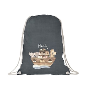 Cloth bag with cute Noah's Ark| Gym bags for the kita | | kindergarten or school Cloth bags for children
