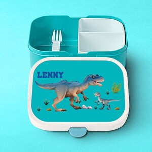 Mepal Campus Boîte à lunch personnalisée avec compartiments | Boîte à lunch avec un motif de dinosaure cool pour l'école et la maternelle | pour les écoliers