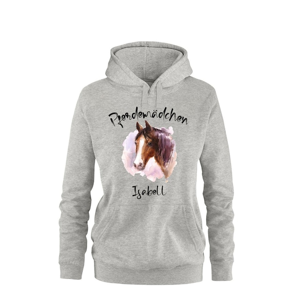 Mädchen Pferde Pullover mit Wunschname / Personalisierter Pulli mit Pferdeaufdruck / Pferdemädchen