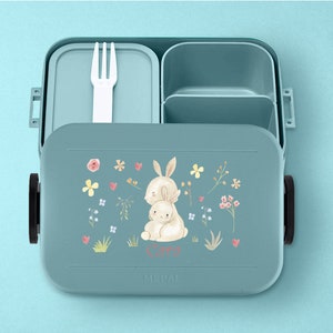 Personalisierte Mepal Take a Break midi Brotdose mit Bentobox und Fächern Personalisierte Mepal Lunchbox midi mit Bohemian Hasen Bild 4