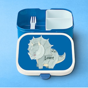 Personalized Mepal lunch box with bento insert and cute dinosaur for daycare and kindergarten | Lunch box with compartments