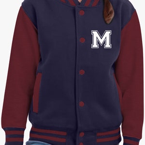 Personalisierte College Jacke mit Initiale für Kinder und Erwachsene College Jacke mit Wunschbuchstabe oder Zahl im College Style Bild 4