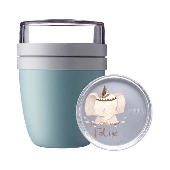 Personalisierter Mepal Lunchpot Ellipse Mini Mit Wunschnamen | Frühstücksbecher Niedlichem Elefanten Für Kita/kindergarten Und Schule