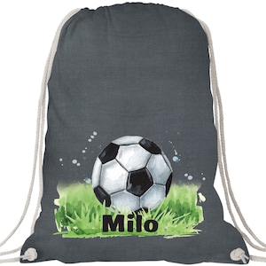Stoffbeutel mit Fussball Motiv | Turnbeutel für die Kita | den Kindergarten oder die Schule | Stoffbeutel für Kinder