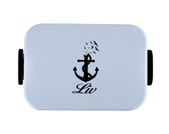 Mepal Take a break lunch box with desired name | Personalized bento lunch box with anchor ocean motif