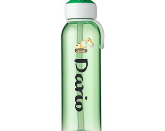 Personalized Flip-Up Mepal water bottle for kindergarten, kindergarten and school | Drinking bottle | Cool excavator design with desired names