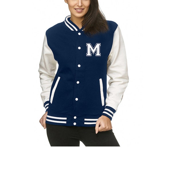 Damen und Herren College Jacke mit Initiale | Personalisierte College Jacke mit Wunschbuchstabe oder Zahl im College-Look