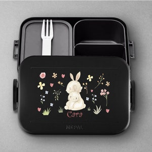 Personalisierte Mepal Take a Break midi Brotdose mit Bentobox und Fächern Personalisierte Mepal Lunchbox midi mit Bohemian Hasen Bild 9