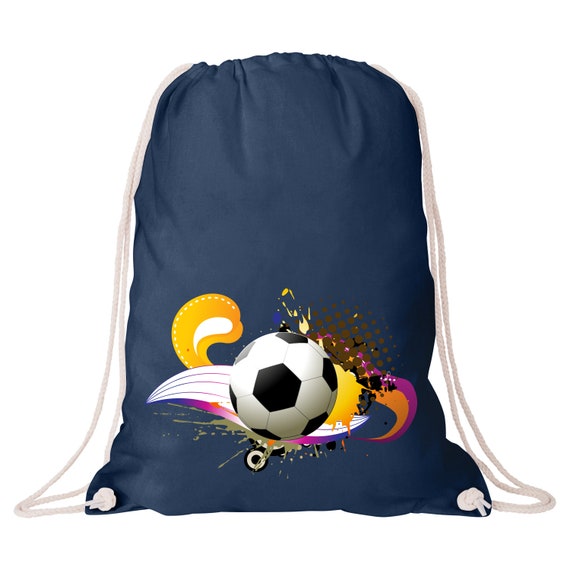 Bolso de tela con motivos de futbol Bolsa de gimnasia para el Kita jardin de infantes o escuela Bolsas de tela para ninos Etsy Mexico