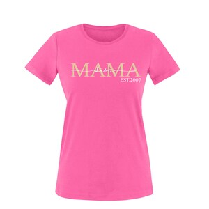 Mum T-Shirt with desired name and date of birth | Shirt for moms with desired names of your children and the year of birth