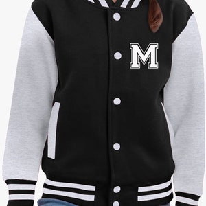 Personalisierte College Jacke mit Initiale für Kinder und Erwachsene College Jacke mit Wunschbuchstabe oder Zahl im College Style Bild 10