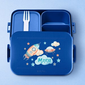 Personalized Mepal Bento Lunch Box | Take a break Midi | Lunch box with name | Personalized lunch box with rocket for school and daycare