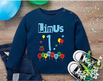 Birthday shirt with desired name / long sleeve for the 1st birthday / gift idea for the 1st birthday / sweater for children as a gift idea