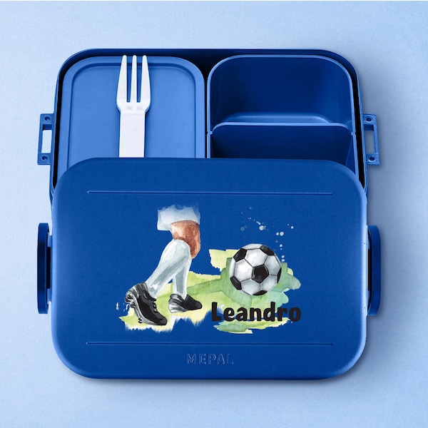 Mepal Bento Lunchbox & Lunch Box | Take a break Midi | Lunch box with name | Personalized lunch box with football player