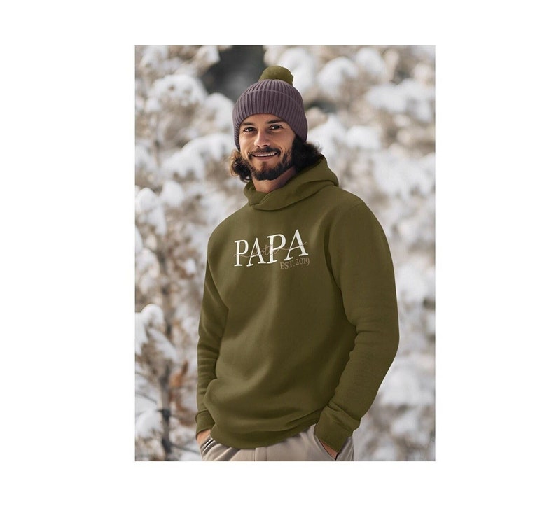 Papa Hoodie est. with children's names / Personalized gift for the best dad with the name of the children Gift for Father's Day image 1