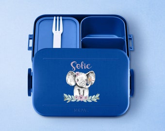 Boîte à lunch et boîte à lunch Mepal Bento | Faites une pause Midi | Boîte à lunch avec nom | Boîte à lunch personnalisée avec un adorable éléphant