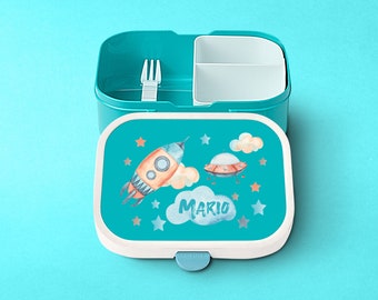 Mepal lunch box with name | Personalized lunch box with rocket