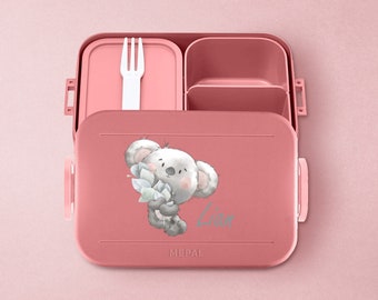 Mepal Lunchbox Brotdose mit Name | Personalisierte Brotdose mit niedlichem Regenbogen | Take a break midi | Niedlicher Koala