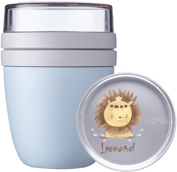 Großer Mepal Lunchpot Ellipse Mit Wunschnamen / Frühstücksbecher Mit Niedlichem Löwen