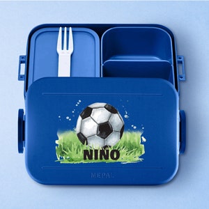 Personalized Mepal Take a Break Football Lunch Box with Compartments | Personalized Bento lunch box with football for daycare and school